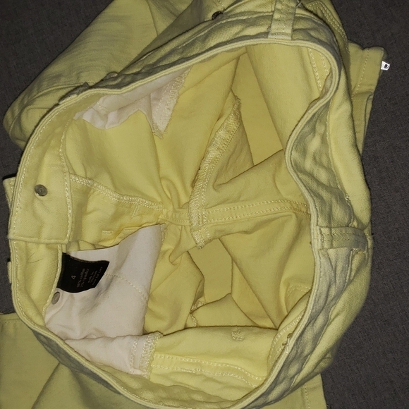 The Limited demin 678 jeans women's size  4 yellow 6" zip ankle - Picture 12 of 16